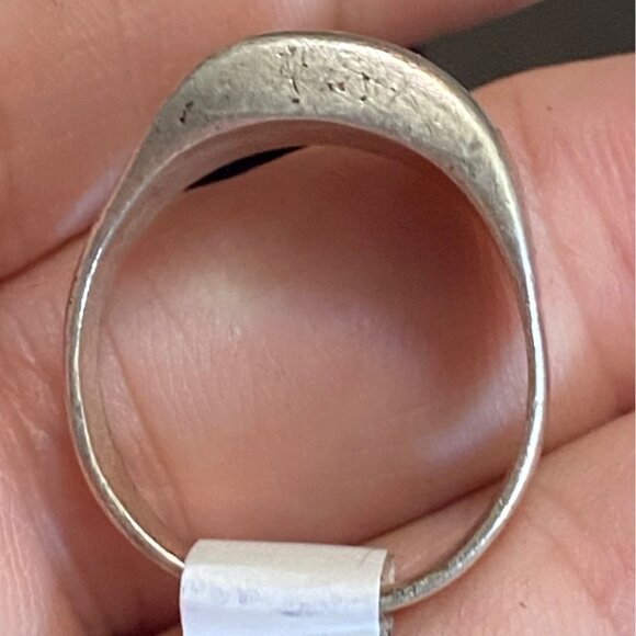 Ring Size 8.5 Turquoise Inlay Sterling Silver 925 Women Semi-Precious Stone - Picture 5 of 9